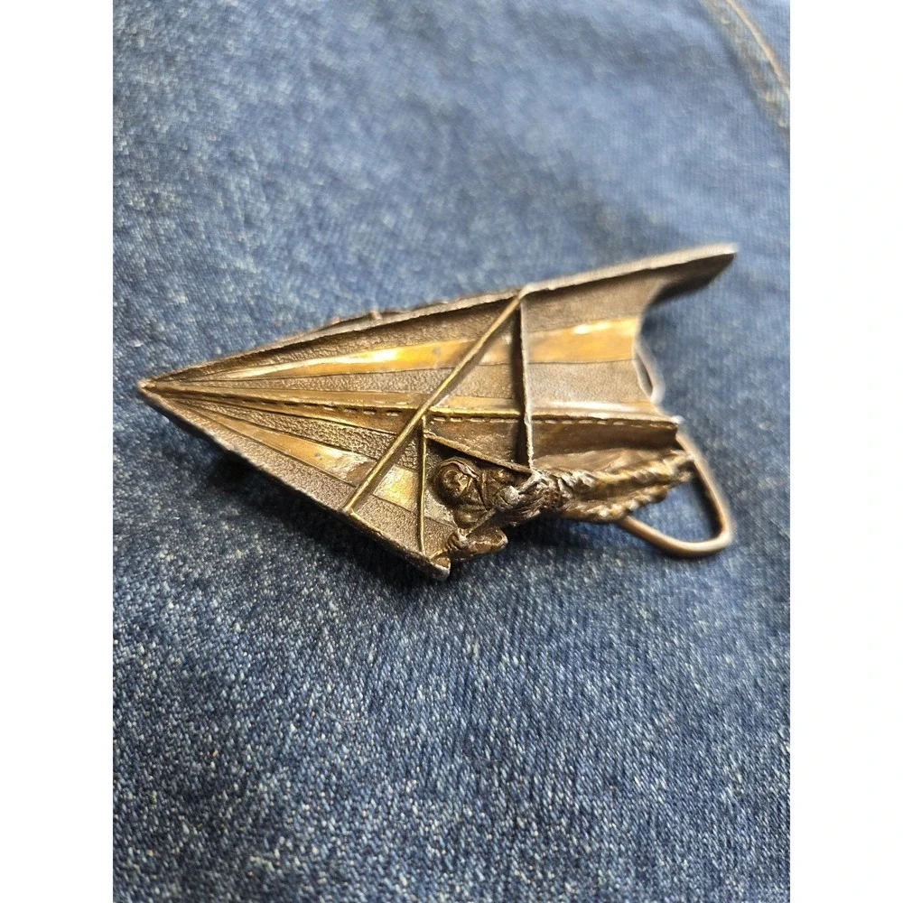 Vintage 1979 Bergamot Hang Glider Brass Belt Buckle - Ltd Ed #95